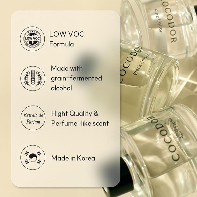 COCODOR Signature Collection Reed Diffuser Set of 3/Black Cherry,Refreshing Air,Lemon Eucaliptus/1.6oz Each Pack/Home Fragrance Diffuser, Oil Scent Diffuser for Bathroom Shelf Decor