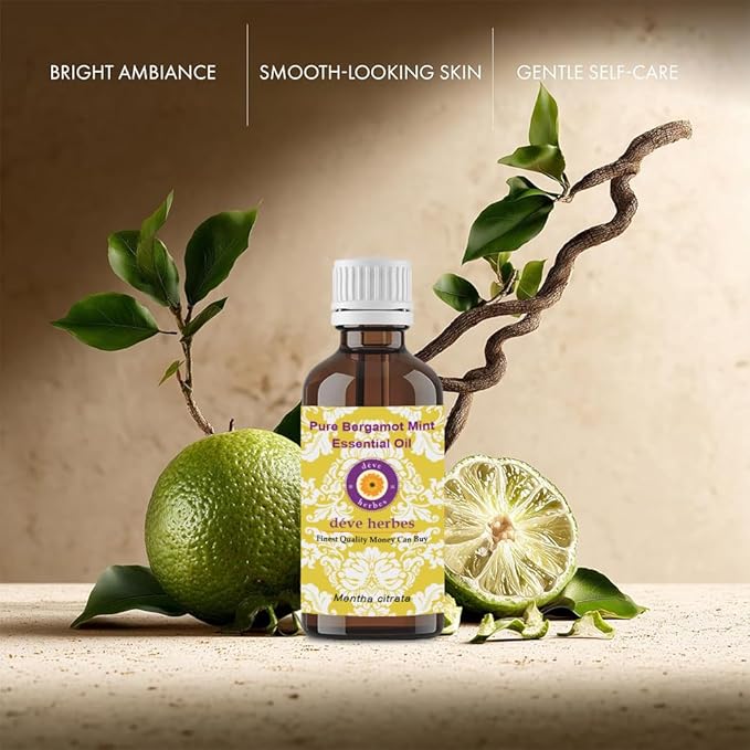 Deve Herbes Pure Bergamot Mint Essential Oil (Mentha citrata) Steam Distilled 1250ml (42 oz)
