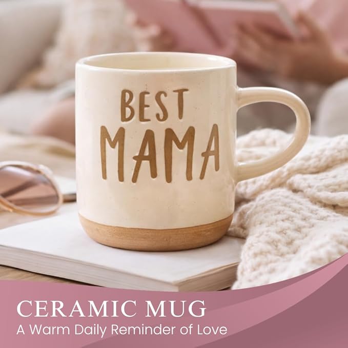 Mother's Day Gifts for Mom – 8 Piece Self Care Spa Gift Set with Cozy Blanket, Mama Mug, Candle & Bath Bombs – Birthday Gift Basket for Women from Daughter Son, Mommy Gift Box