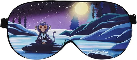ALASKA BEAR Mulberry Silk Sleep Mask Luxury Cool and Lustrous Eye Cover for Sleeping Unisex(Monkey)