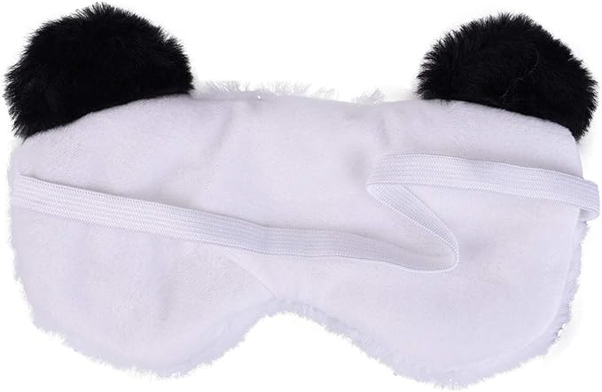 Cute Panda Sleeping Mask, Soft Fluffy Plush Blindfold Funny Novelty Animal Sleep Mask Eye Cover Eyeshade for Kids Girls Boys Women Men Night Nap Travel Meditation (Black & White, Panda)