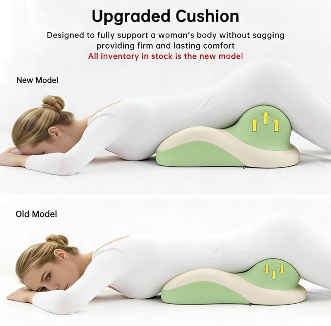 Butt Cushion for Couples - Memory Foam Support Pillow for Women, Sitting and Lying. Ideal for Waist, Neck, and Multi-Position Comfort at Home. Modern Simple Style Pillowcase (Green)