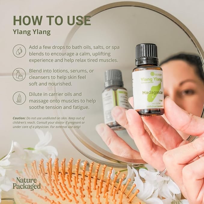 Ylang Ylang Essential Oil - Direct from Malagassi Essential Oils Madagascar - Steam Distilled - Aceite de Ylang Ylang for Aromatherapy, Diffuser, DIY Candle and Soap Making - 8oz