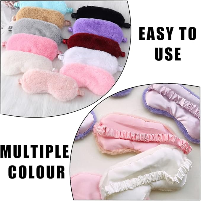 4 Pcs Plush Sleep Masks, Ultra Cute Soft Eye Cover, Blindfold Travel Masks for Kids Men Women(Random Color)