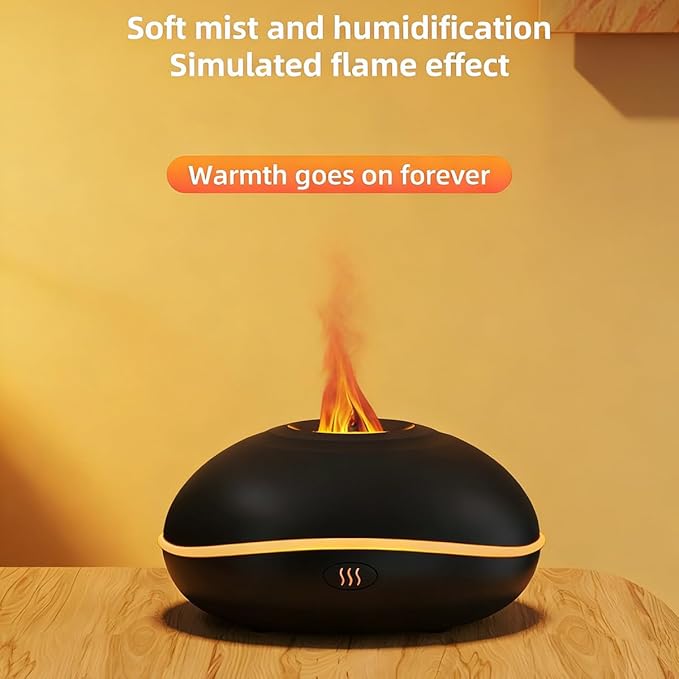 ThreeH USB Essential Oil Diffuser 200ml Ultrasonic Aromatherapy Humidifier with 7-Color LED Mood Light & Auto Shut-Off for Bedroom Office Home(Black)