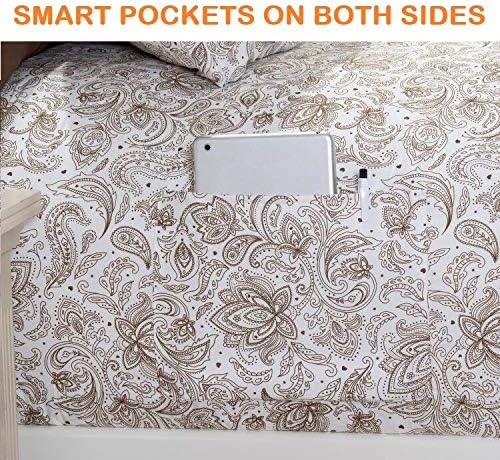Elegant Comfort Luxury Soft Bed Sheets Paisley Pattern - 1500 Premium Hotel Quality Microfiber Softness Wrinkle and Fade Resistant (4-Piece) Bedding Set, Twin/Twin XL, Taupe