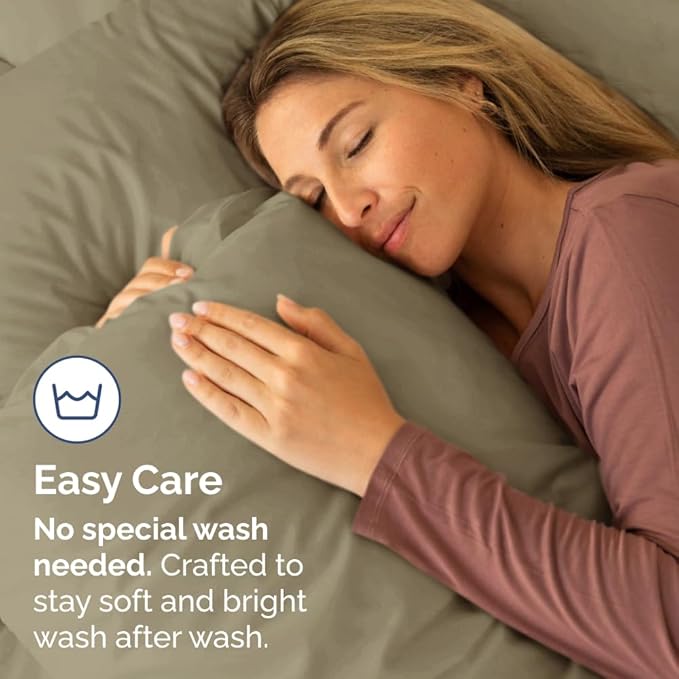 King Standard Pillow Cases Set of 4 - Soft Hotel Quality Pillowcase Covers - Comfy Bedding for Women, Men, Kids & Teens - Machine Washable Pillow Protectors - 4 Piece Set - King Standard Size Khaki