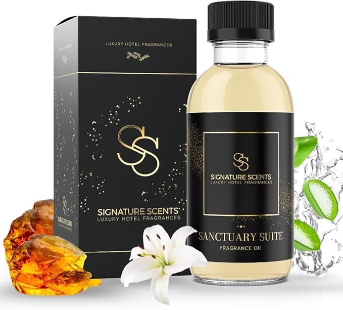 Signature Scents - Luxury Hotel Fragrances - Hotel Fragrance Oil - Diffuser Oil Blends for Aromatherapy (Sanctuary Suite) 4.05 Fl Oz (120ml)