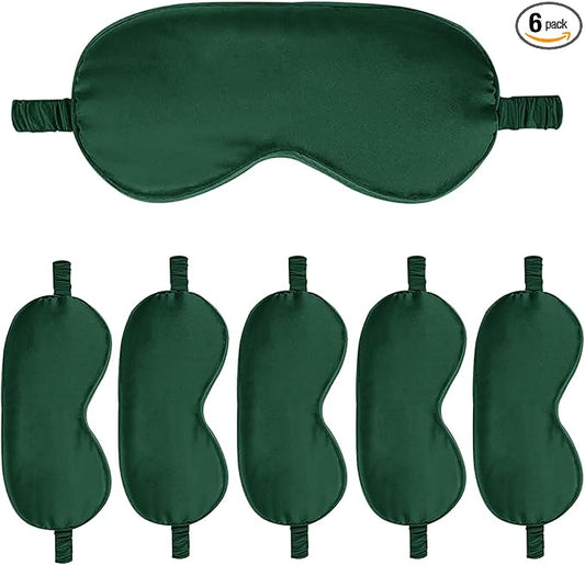 6PACK Silk Sleep Mask Satin Eye Masks Blackout Silky Eyeshade Cover Soft Blindfold Eyeshades for Women Sleeping Travel Gift