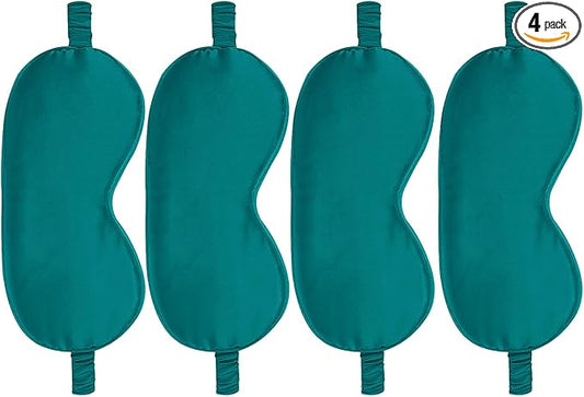 4PACK Sleep Masks Satin Eye Mask Silk Eyes Cover Silky Blindfold Blackout Eyeshade Soft Eyeshades Sleeping Covers Travel Nap
