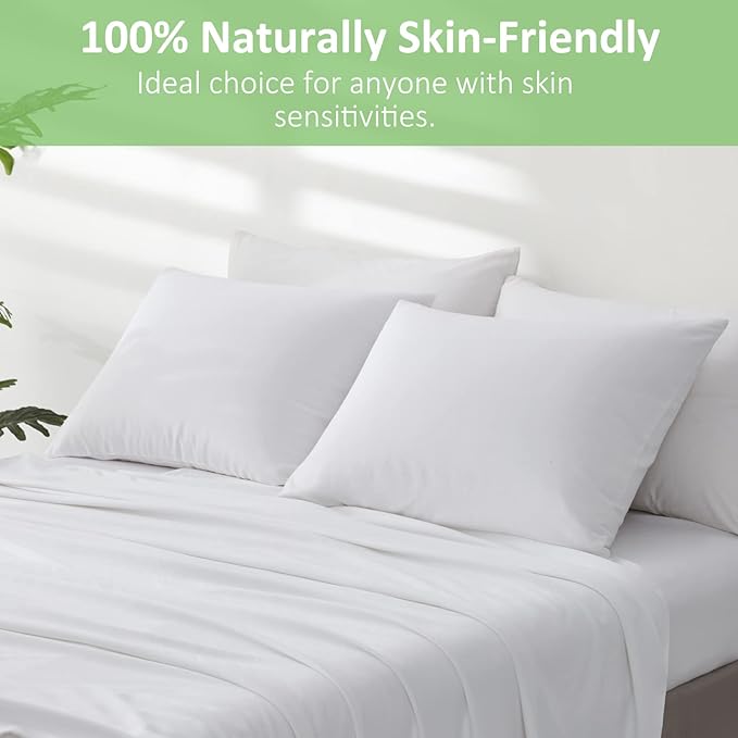 LUXEAR Pillow Cases, 2 Pack Queen Size Linen Pillowcases for Hair Skin, Silky Skin-Friendly, Machine Washable Pillow Covers - White