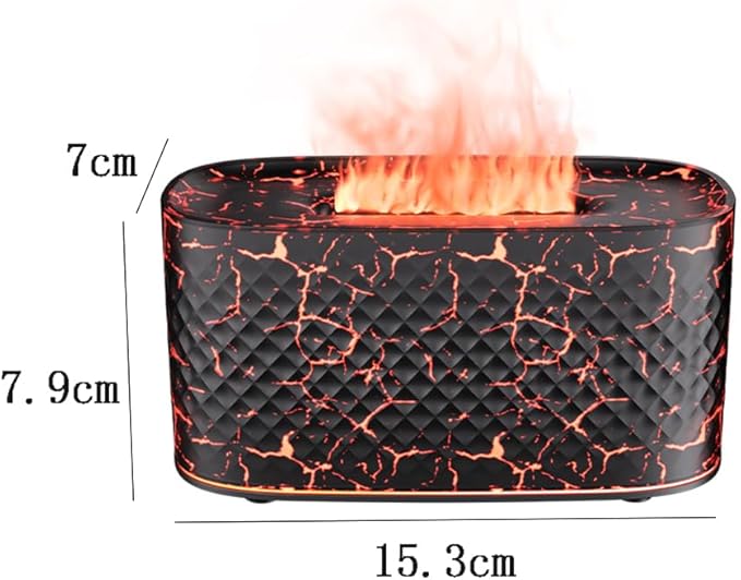 Protable Flame Effect USB Aroma Diffuser - 160 Capacity Essential Oil Humidifier with Auto Shut-Off, Waterless Protection & Mist Projector for Home/Bedroom Relaxation (Grain)