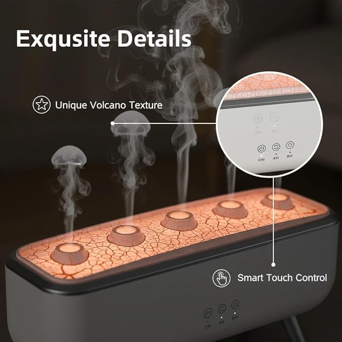 Elegant 300ml humidifiers for Bedroom with Music Rhythm and 7-Color Changing Essential Oil Diffuser for Home, Multi-Mode Mist Diffuser for Office and relaxationl