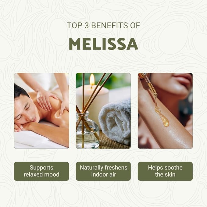 Melissa Essential Oil - Direct from Bulgarian Sustainable Farms - Steam Distilled - Aceite Toronjil for Aromatherapy, Massage, Diffuser, DIY Candle and Soap Making - 8oz