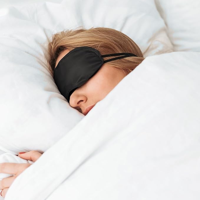 Sleep Mask, 6 PCS Eye Mask for Side Sleeper Soft Breathable Blackout Eye Cover with Adjustable Straps for Travel Blindfold Meditation Nap Women Men Kids (Black)