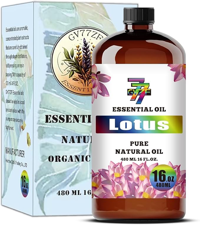 Lotus Essential Oil - Lotus Oils for Diffusers, Humidifiers, DIY Candles, Soap, Cleaning, Home, Office, Yoga, Massage, Gifts - 16 fl oz (480 ml - GV77ZF