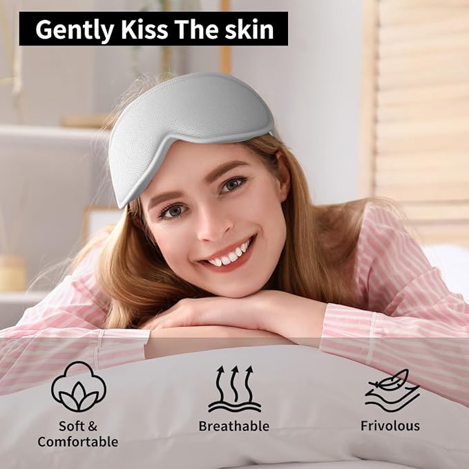 Easysleep Sleep Eye Mask for Side Sleeper Men Women Sleeping Mask for Light Blocking Zero Eye Pressure 3D Eye Cover with Adjustable Strap Soft Breathable Night Blindfold for Travel