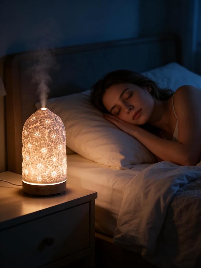 Sunflower Ceramic Essential Oil Diffusers,Small Cute for Office, Home for Aromatherapy,Bedroom Humidifier Air Fragrance,Room Scent, Smell,Light Decor para Casa De Essentials Aesthetic Electric Aroma