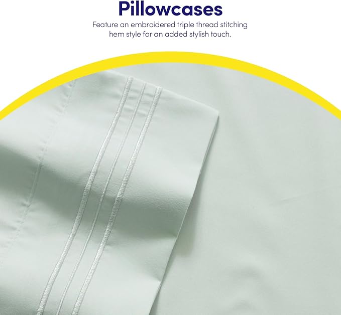 1500 Supreme Collection Full Sheet Sets Mint Green - Luxury Hotel Bed Sheets and Pillowcase Set for Full Mattress - Extra Soft, Elastic Corner Straps, Deep Pocket Sheets, Full Mint Green