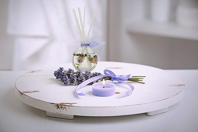 Reed Diffuser Set, Spa Lavender Scented Oil Diffuser with Sticks, Home Fragrance Accessories for Bathroom Shelf Decor, Aroma Diffusers for Home or Office Desk, USA Made
