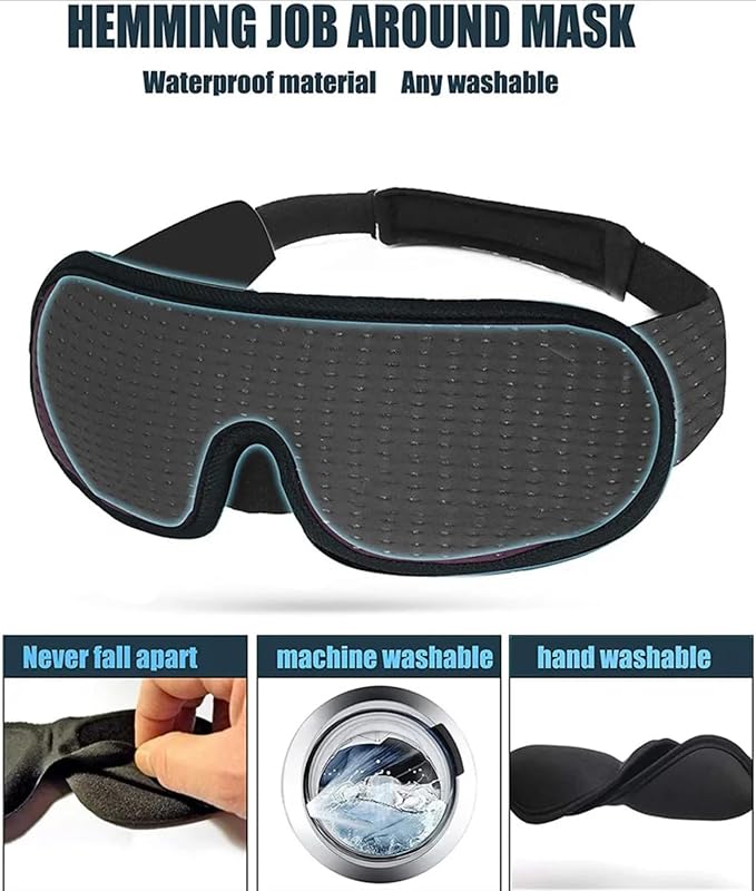 Comfort+ Advanced Ergonomic Sleep Mask, Premium Low Rebound Memory Foam, Soft Breathable Fabric, Super-Soft Nose Baffle for 100% Light Block, Large Zero Pressure Eye Cavities