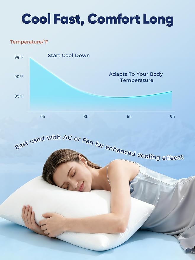 Avolare Cooling Pillow Cases Queen Size Set of 2,Arc-Chill 3.0 Cool Pillowcases for Hot Sleepers(Q-Max>0.5),Breathable&Stretchy Fabric,Softer Than Silk,Zipper Pillow Cases,White