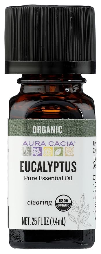 Aura Cacia, Oil Essential Eucalyptus Organic, 0.25 Fl Oz