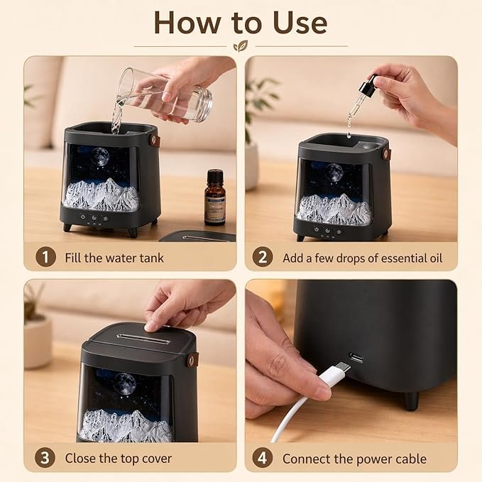 Flame Aroma Diffuser with Remote Control, 200ml Quiet Essential Oil Humidifier with 7 Color Lights, 2 Mist Modes, 3 Timer Settings, Auto Shut-Off, Compact Gift for Home, Office