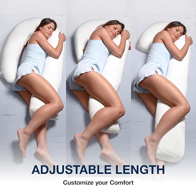 Contour Swan Original Body Pillow | Cozy, Huggable Pillow for Back, Hip, Knee, and Leg Relief | Total Comfort and Support for Side Sleepers | As Seen on TV