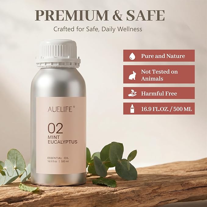 Mint Eucalyptus Essential Oil, 500ml (16.9 fl oz) – Aluminum Bottle
