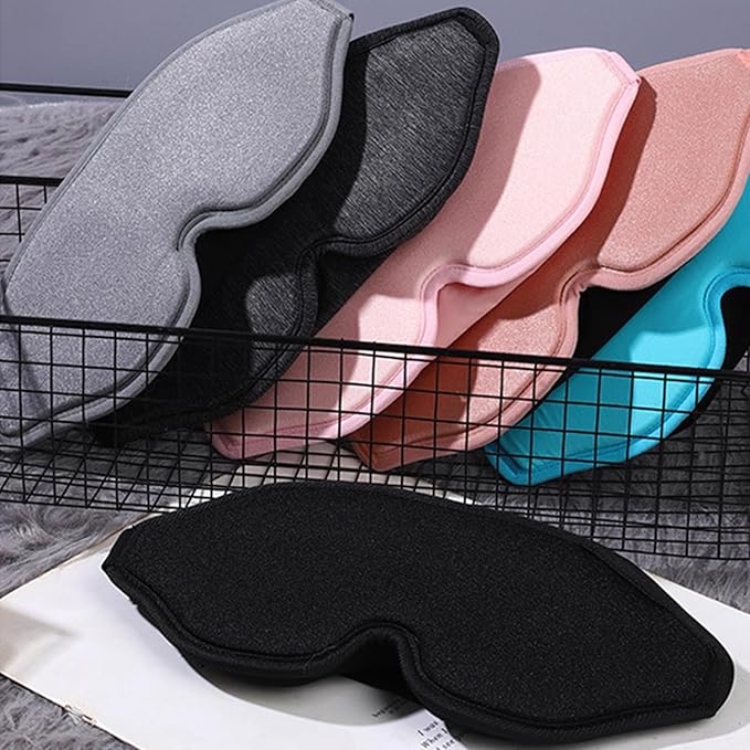 2 Pack Sleep Masks 3D Contoured Eye Mask for Sleeping Upgraded Slanted Nose Wing Light-Blocking Fits Side Sleepers
