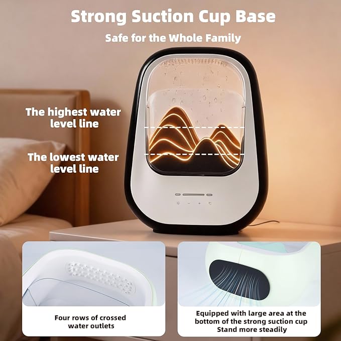 8-in-1 White Noise Sound Machine with Aroma Diffuser, Rain Sound Machine for Sleeping, Stress Relief, White Noise Machine Night Light Timer for Bedroom Office Home Decor, Black