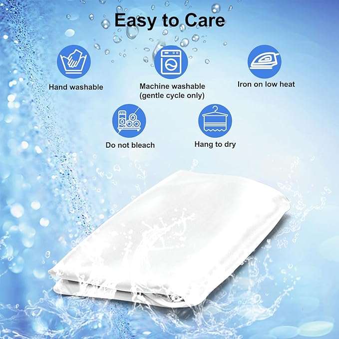 Polyester, Spandex blend Pillowcase for Zelimun Cervical Pillow Only, Ergonomic Case, Smooth & Soft Pillowcase for Sleeping, White Pillow Cover with Zipper