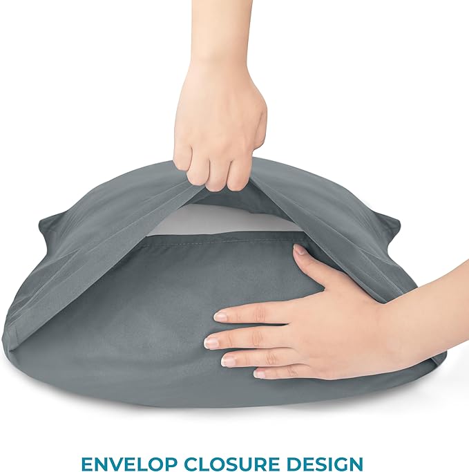 Utopia Bedding King Pillow Cases - 6 Pack - Envelope Closure - Soft Brushed Microfiber Fabric - Shrinkage and Fade Resistant Pillow Covers King Size 20 X 40 Inches (King, Grey)