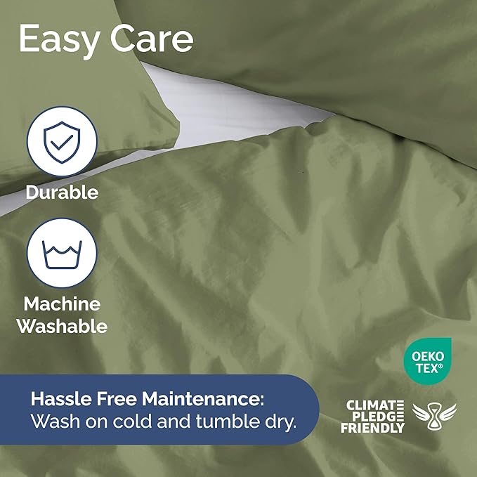 Duvet Cover Queen Size Set - Extra Soft Queen Duvet Cover 90" x 90" with 2 Pillow Shams - Hotel Luxury, Easy Care & Fade Free w/ Zipper Closures & Ties - All Season, Comfy & Breathable (Sage Green)