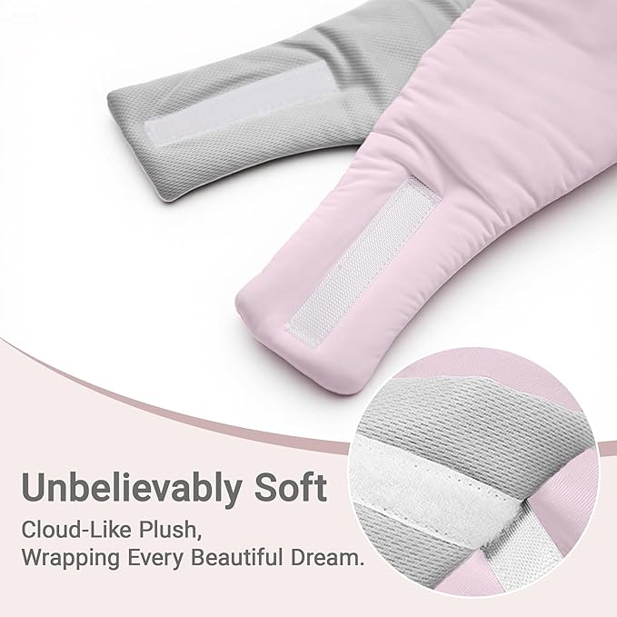 Soft Reversible Cotton Eye Mask for Sleep, Ballet Pink Adjustable and Breathable Design, Lightweight Full-Cover Blindfold for Travel & Nap, Holiday Gift Set for Women Men Adults Couples