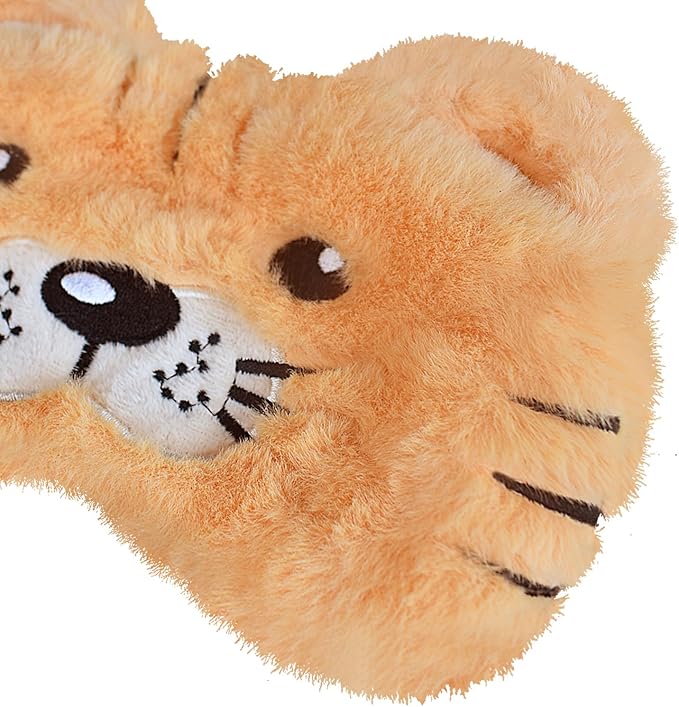 Cute Tiger Sleeping Mask, Soft Fluffy Plush Blindfold Funny Novelty Sleep Mask Eye Cover Eyeshade for Kids Girls Boys Women Night Nap Travel Meditation