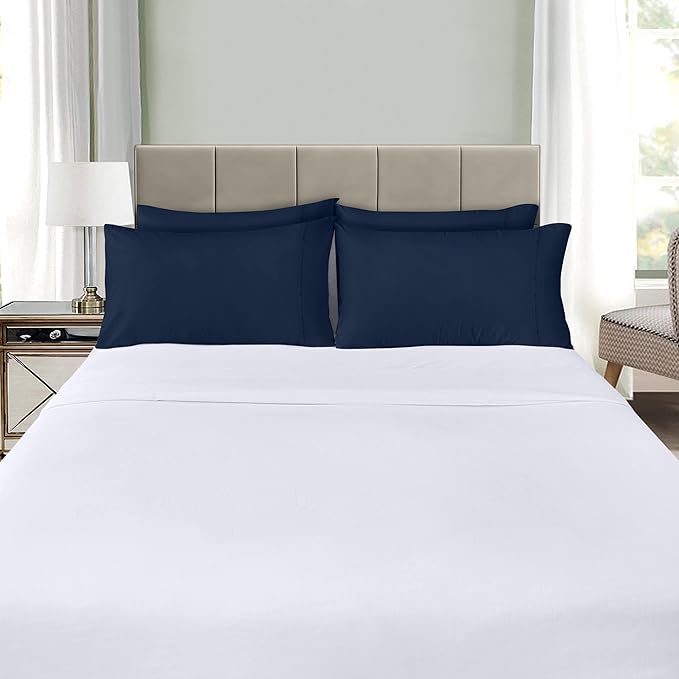 Utopia Bedding Standard Pillow Cases - 12 Pack - Envelope Closure - Soft Brushed Microfiber Fabric - Shrinkage and Fade Resistant Pillow Covers Standard Size 20 X 26 Inches (Standard, Navy)