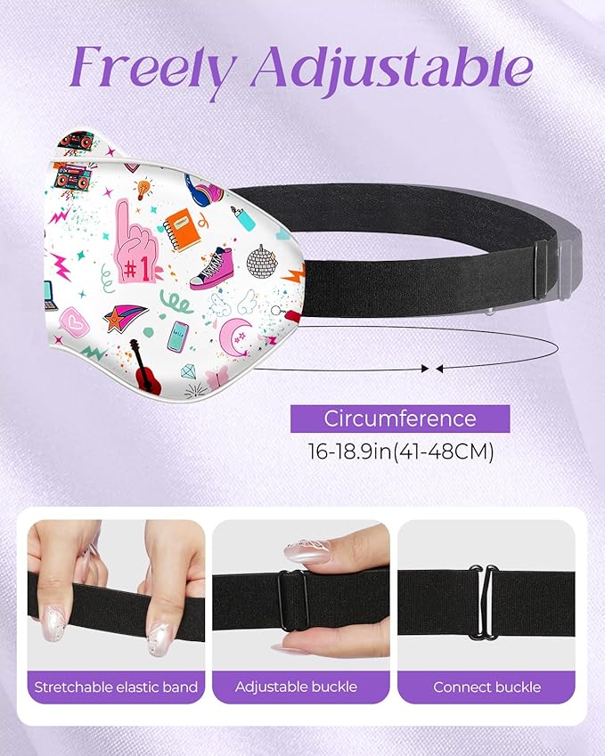 Miss Adola Sleep Mask for Kids - Silk Eye Mask for Sleeping Cute Cartoon Kids Sleep Mask for Boys Girls Teens Soft Smooth Adjustable Straps Silk Kids Eye Cover, TL Element