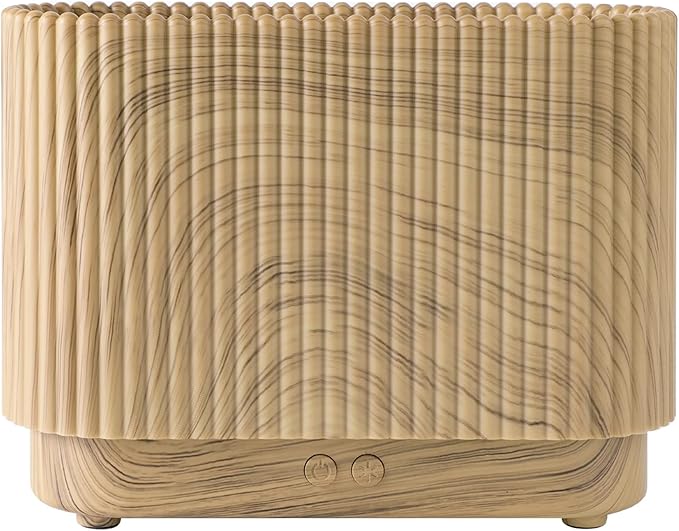 150ml Ultrasonic Cool Mist Diffuser with Wood Grain Finish, Type-C USB Power, Waterless Auto Shut-Off, Compact Design for Small Spaces