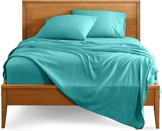 Bare Home Full XL Sheet Set - 1800 Ultra-Soft Microfiber Full Extra Long Bed Sheets - Double Brushed - Deep Pockets - Easy Fit - 4 Piece Set - Bedding Sheets & Pillowcases (Full XL, Turquoise)