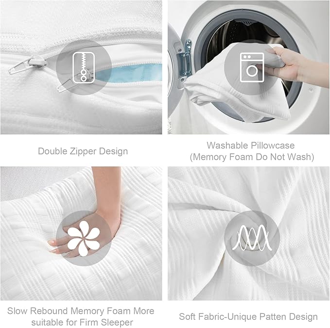 Meoflaw Cooling Pillows for Sleeping King Size,Shredded Memory Foam Bed Pillow with Double Sided Material Pillow Case,Adjustable Loft-Slow Rebound King Pillow for Side & Back Sleeper
