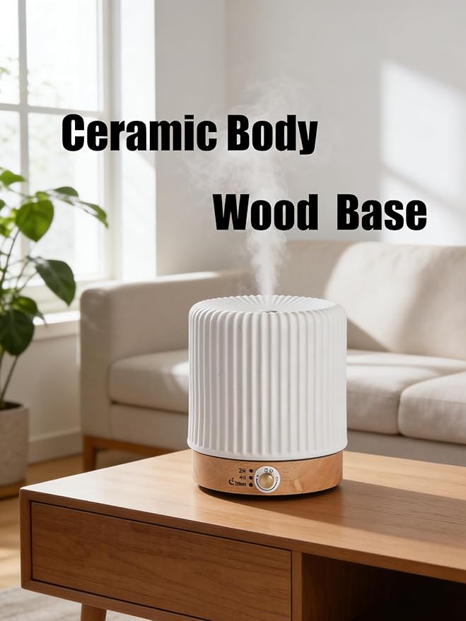 Ceramic Essential Oil Diffusers,Small Cute for Office, Home for Aromatherapy,Bedroom White Air Fragrance,Room Scent, Humidifier,Light Decor para Casa De Essentials Aesthetic Electric Oils Aroma
