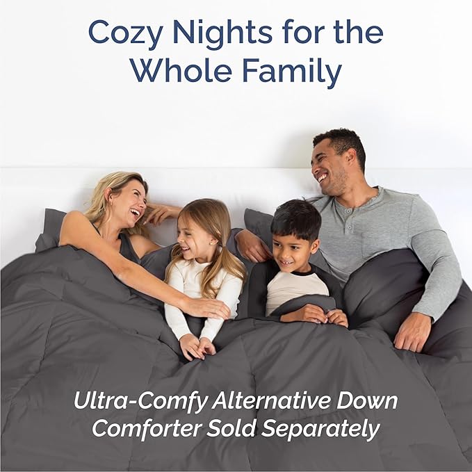 Queen 6 Piece Sheet Set - Comfy, Breathable & Cooling - Hotel Luxury Bedding for Women, Men, Kids, Teens & Children - 1 Flat & 1 Fitted Sheet & 4 Pillowcases w/ Deep Pockets - Wrinkle Free - Dark Grey