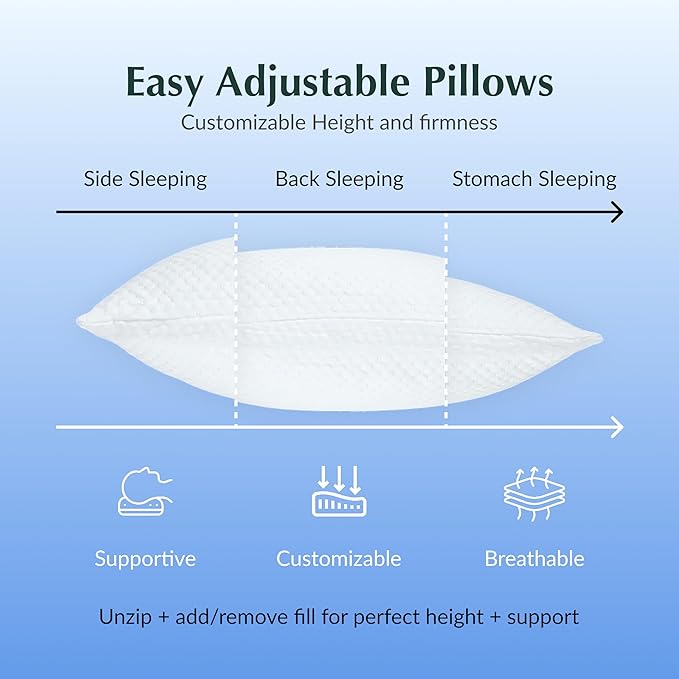 Buffy Cloud Cooling Pillow, 2nd Gen Adjustable Foam Pillow, Ice Cold All Night, CertiPUR-US® Certified, Washable Cover, Standard & King Sizes (Standard)