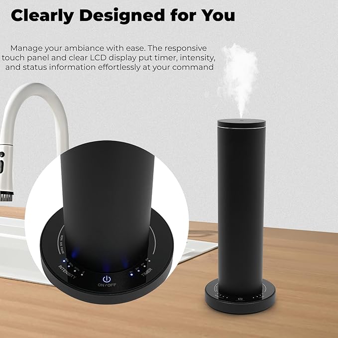 110ML Aroma Scent Diffuser Large Room Aromatherapy Diffuser- 10000 FT³ Smart Essential Oil Diffuser with App Control Ideal for Home Office, Hotel(Black)
