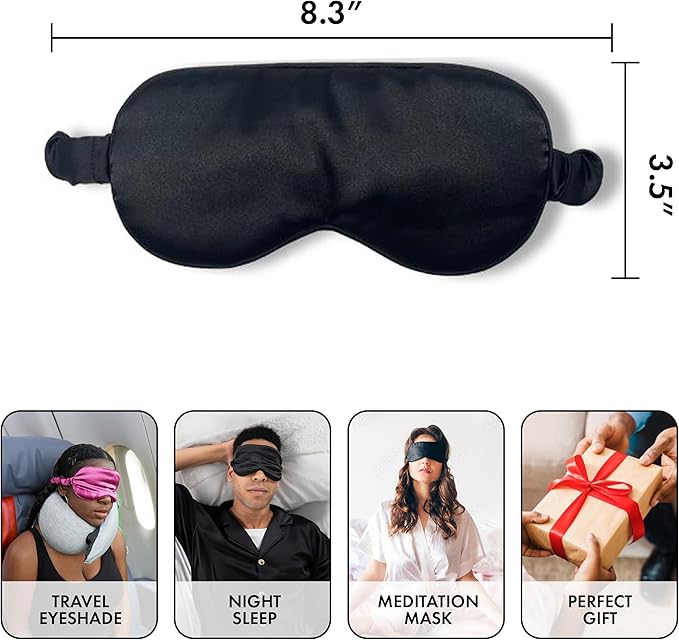 Funky Junque Satin Sleep Mask for Women, Eye Mask for Sleeping & Travel - Cute Funny Adjustable Blindfold Bachelorette Gift - 1 Bride (White) & 5 Squad (Black)