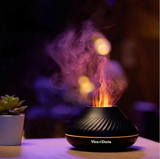Viva Doria Volcano Diffuser, Fire Flame Diffuser, 130ml Aromatherapy Diffuser, Aroma Diffuser for Essential Oils
