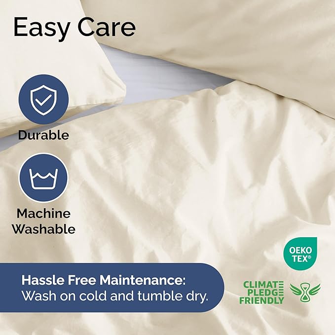 Duvet Cover King Size Set - Extra Soft King Duvet Cover 104" x 90" with 2 Pillow Shams - Hotel Luxury, Easy Care & Fade Free w/ Zipper Closures & Ties - All Season, Comfy and Breathable (Off White)