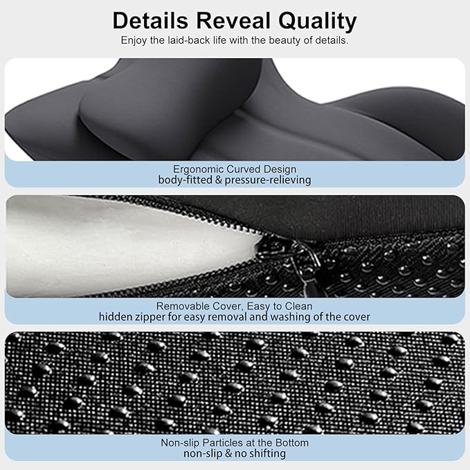 Prone Pillow for Sleeping, 27° Ergonomic Memory Foam Wedge Pillow, Face Down Pillow for Stomach Sleepers, Support for Neck & Back Tension, Bed Reading & Nap Support